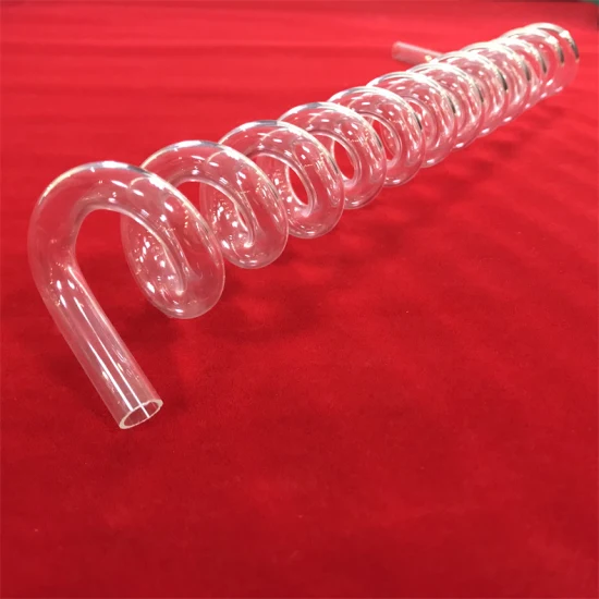 Custom Corrosion Resistant Clear Quartz Glass Coil Pipe Quartz Glass Heating Spiral Tube